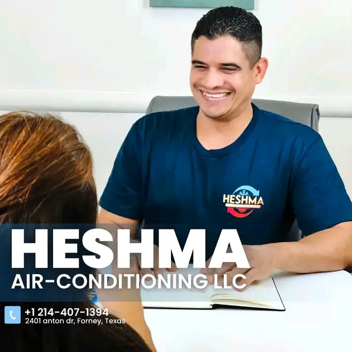 Heshma Air Conditioning CEO consulting with customer — serving Heath TX from Forney